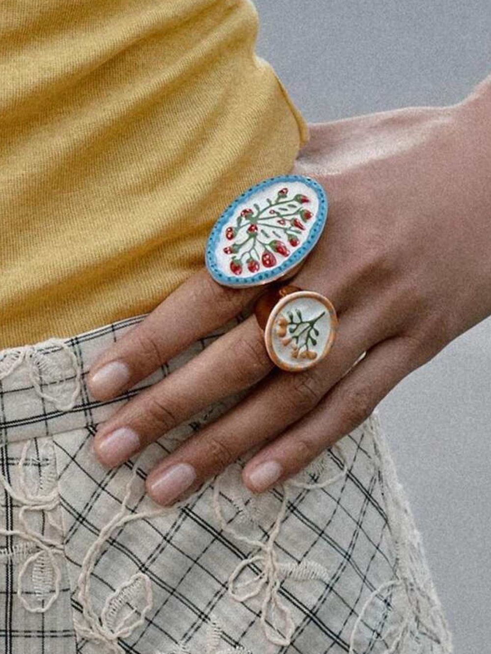 Floral Enamel Ring S1430